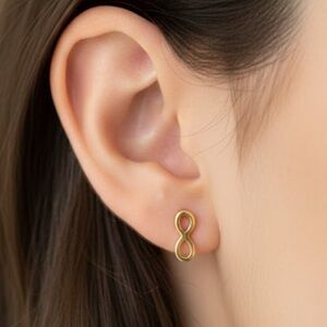 Raf Rossi Gold Plated Stainless Steel Post Infinity Studs